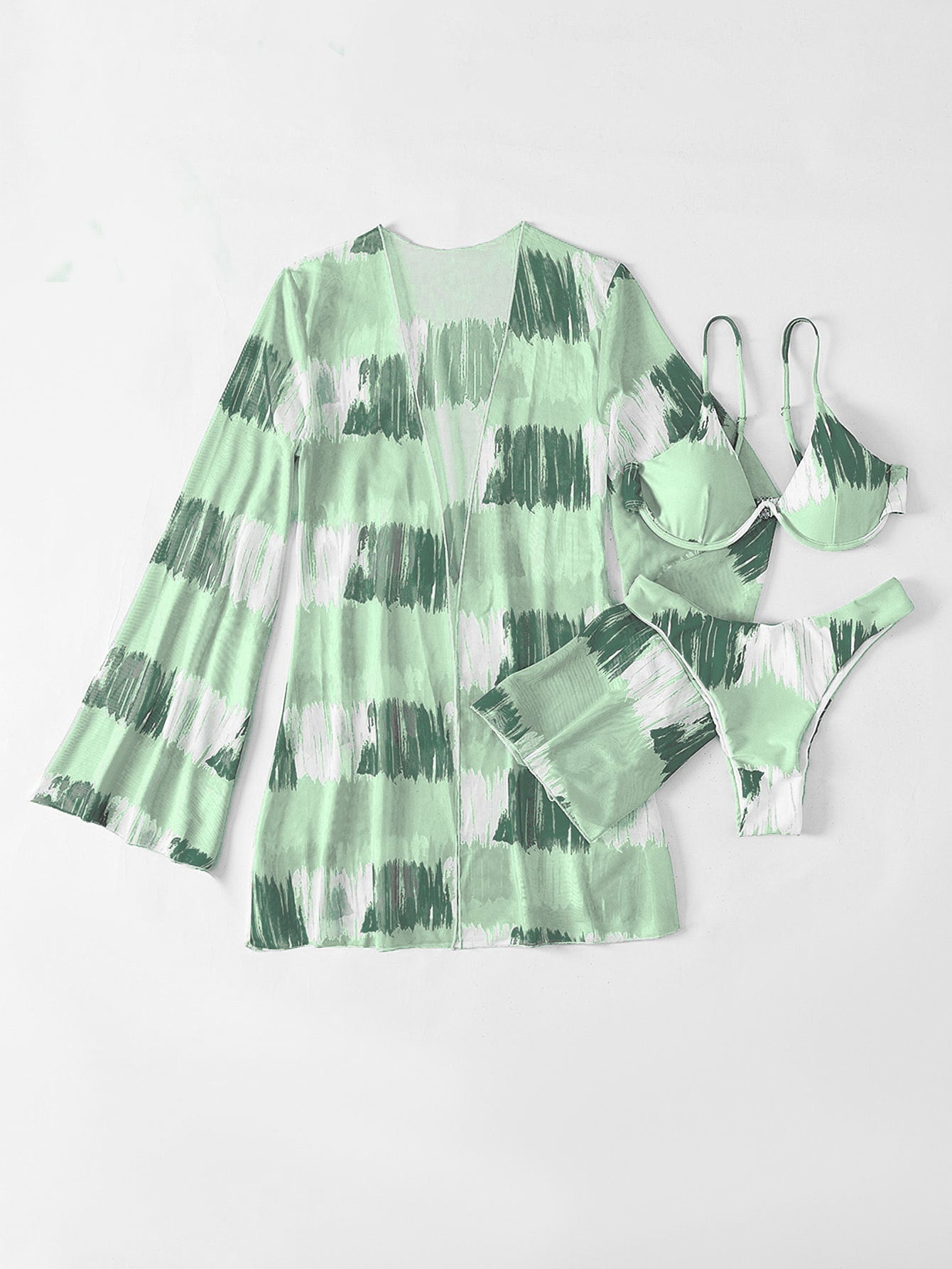 Badeanzug Set für Damen mit lässigem Cover-Up und einzigartigem Berg-Feldt Muster