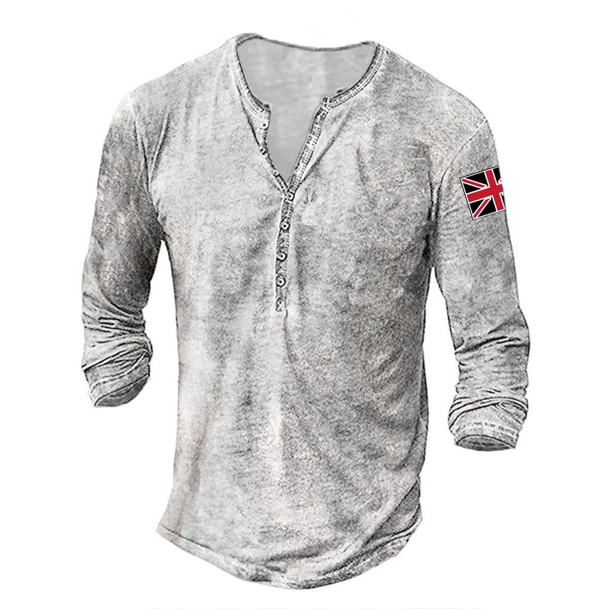 Chemise boutonnée à manches longues pour homme, avec application drapeau, par Berg-Feldt