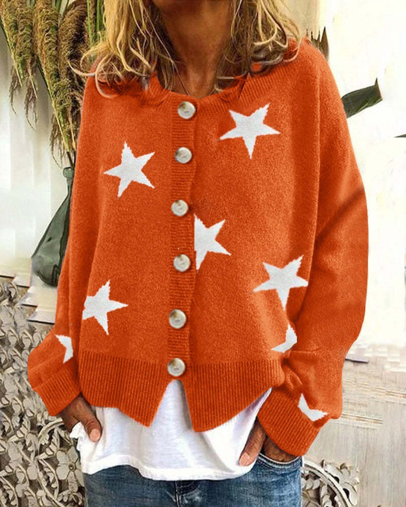 Cardigan en tricot pour femme motif étoiles Berg-Feldt