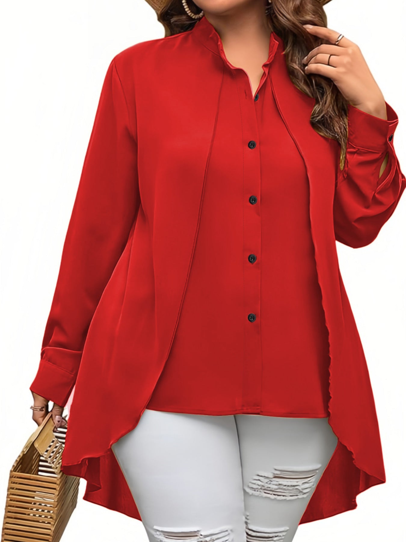 Asymmetrische Damen-Blusenjacke (Midi) von berg-feldt