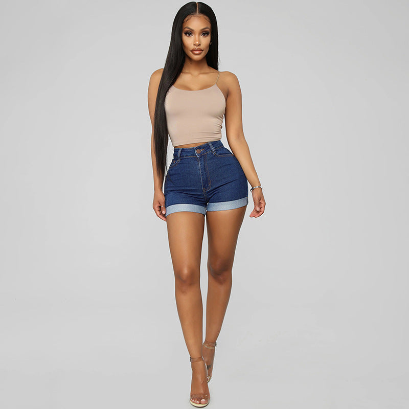 Stylische Damen-Jeansshorts mit hohem Bund von berg-feldt