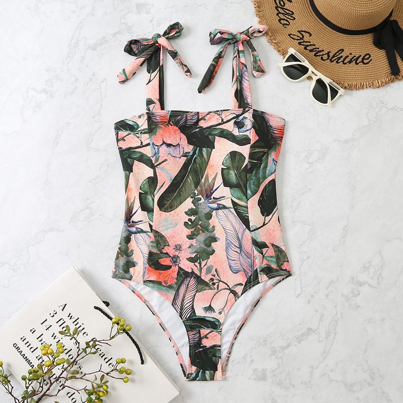 Womens Adjustable Flower Swimsuit with Tie-Front Berg-Feldt