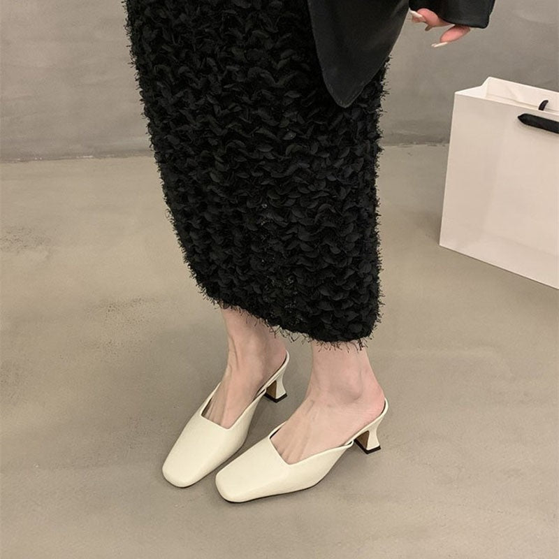 Mules à talon bloc et bout carré pour femme, de berg-feldt