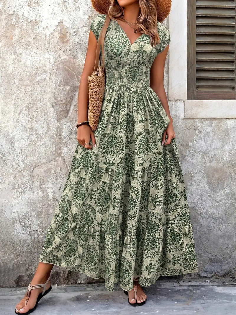 Ärmelloses Maxikleid für Damen im romantischen Stil mit Blumenmuster von berg-feldt