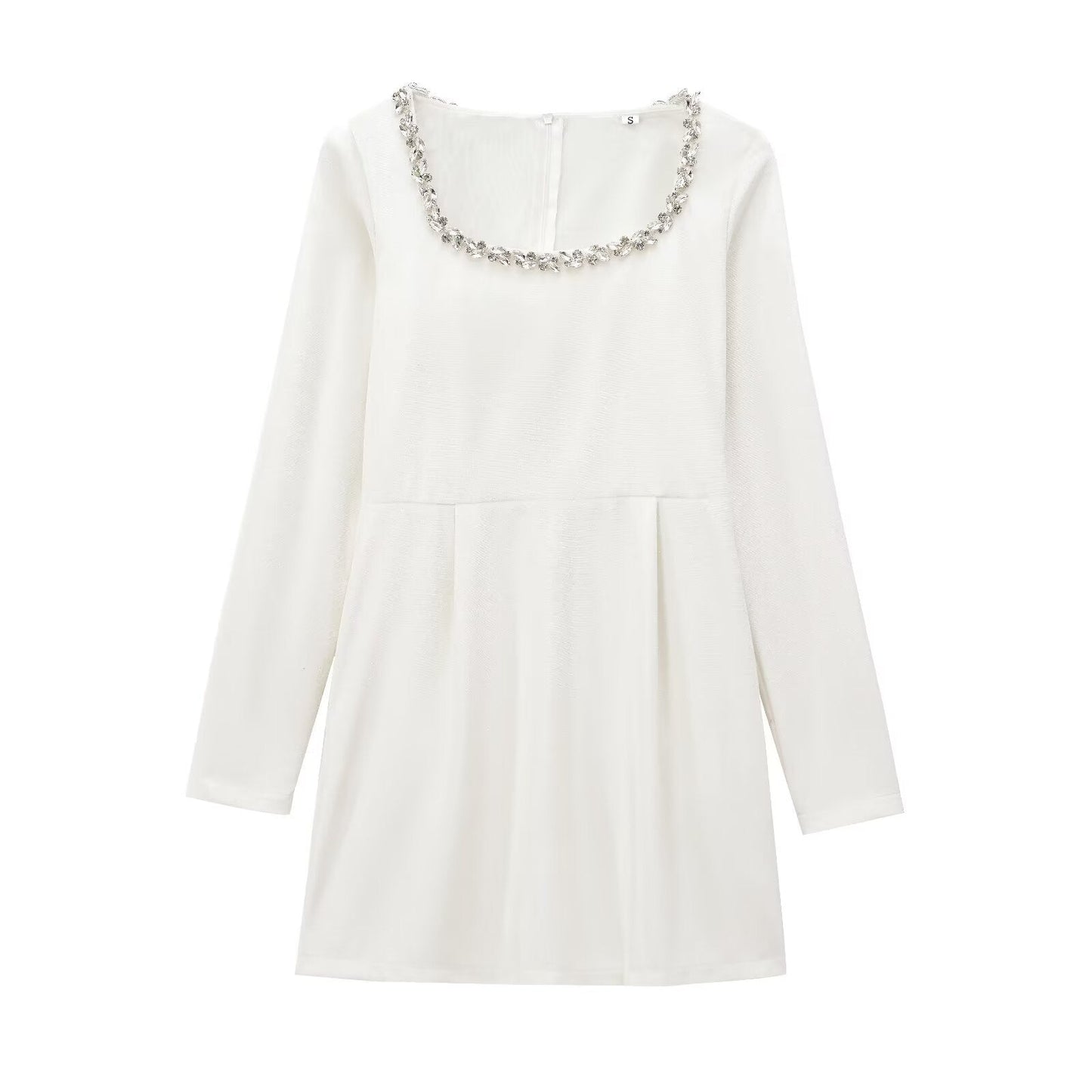 A-Linien-Kleid mit verziertem Ausschnitt, Langarm, Damen von berg-feldt