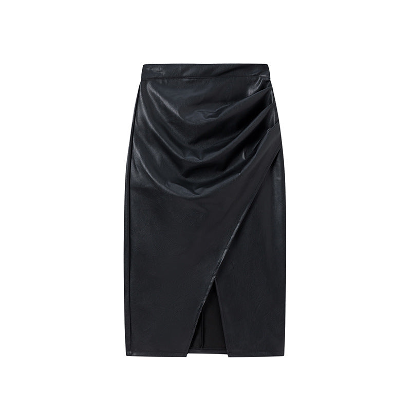 Jupe midi plissée en similicuir Berg-Feldt pour femme