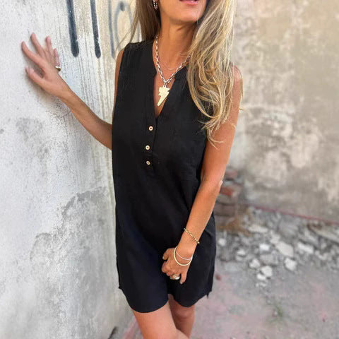 Robe en lin boutonnée à fentes latérales pour femme Berg-Feldt