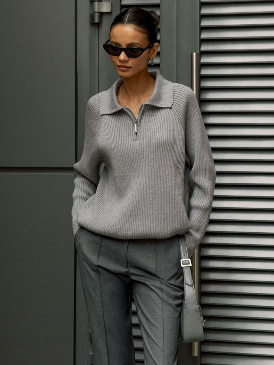 Women's Cozy Ribbed Half-Zip Sweater berg-feldt