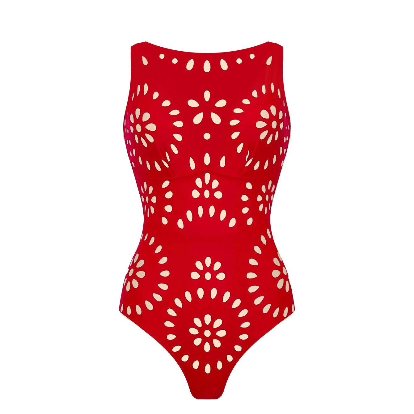 Badeanzug für Damen mit einzigartigem Cut-out und dekorativen Mustern von berg-feldt