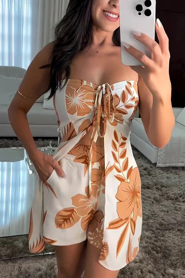 Robe d'été berg-feldt à lacets et imprimé floral pour femme