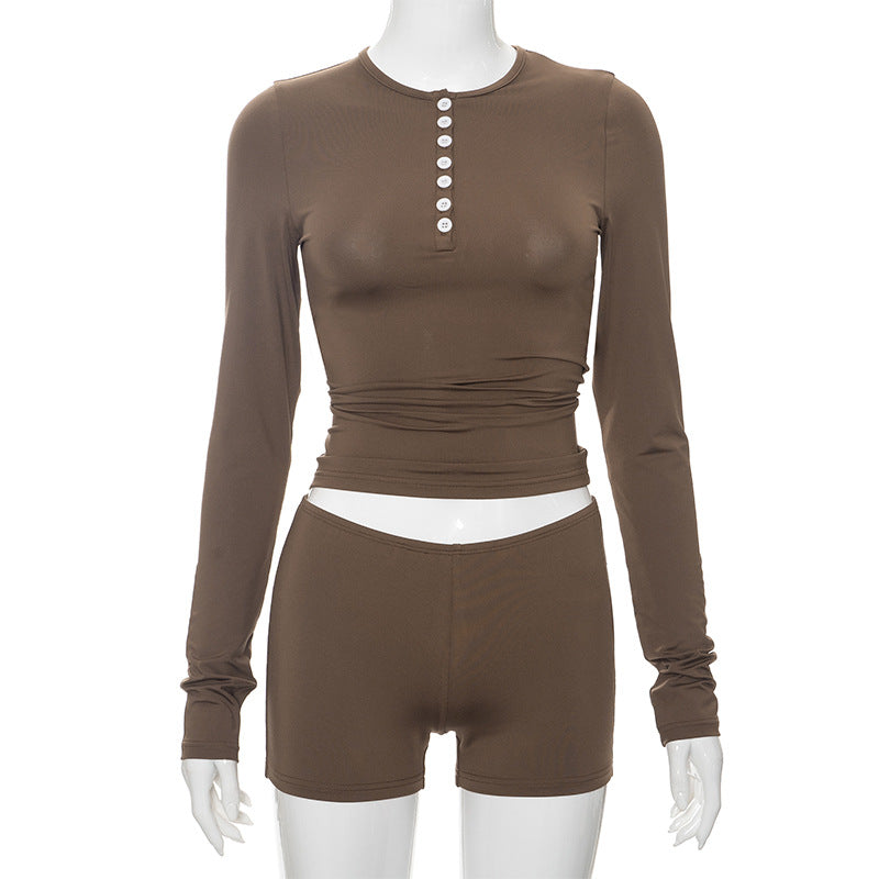 Women's Cozy Long-Sleeve Button-Up Active Set by Berg-Feldt