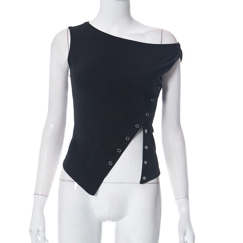 Women's Asymmetrical Snap-Detail Top by berg-feldt