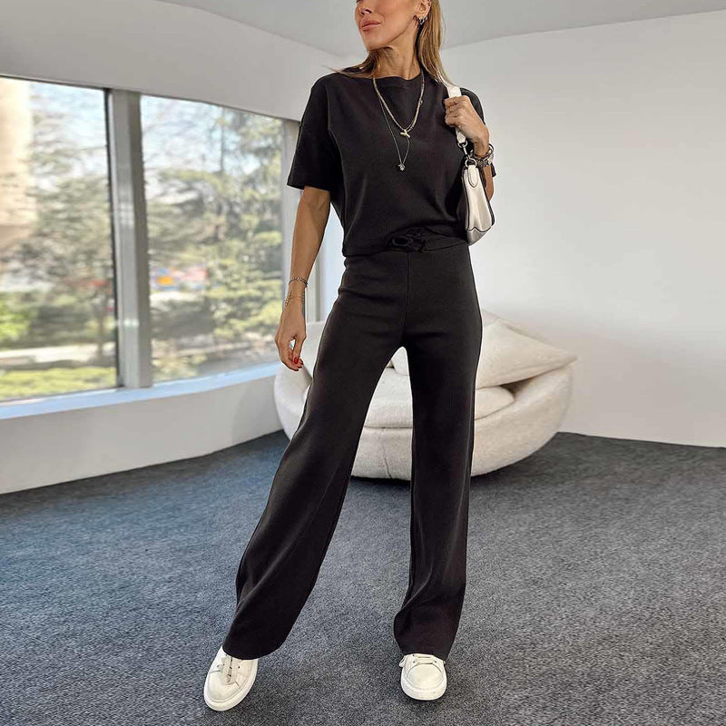 Weitbeiniger Damen-Jumpsuit mit Rippstruktur, elastischem Bund und weitem Bein von berg-feldt