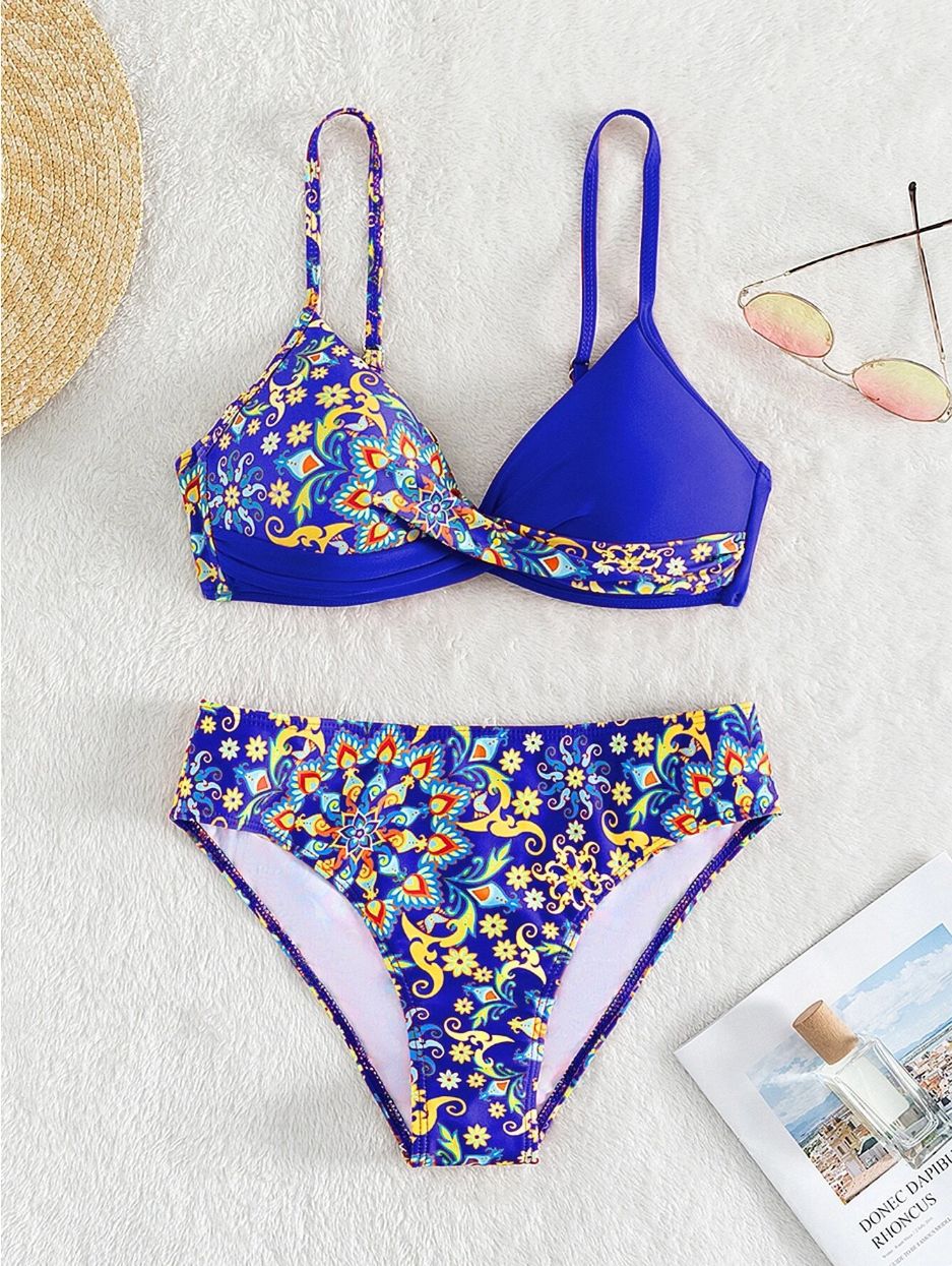 Women's Floral Print Bralette Bikini Set by berg-feldt