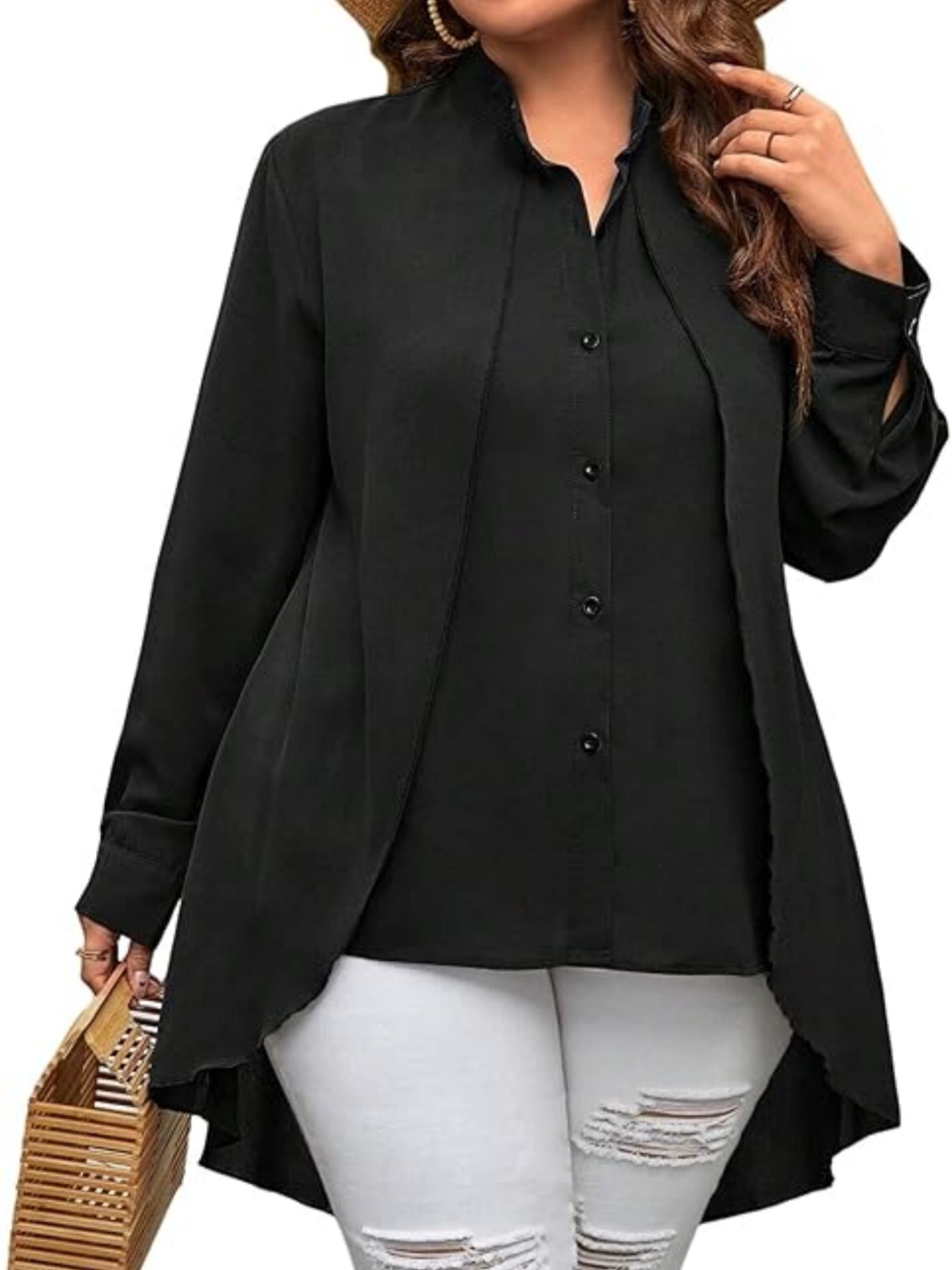 Asymmetrische Damen-Blusenjacke (Midi) von berg-feldt