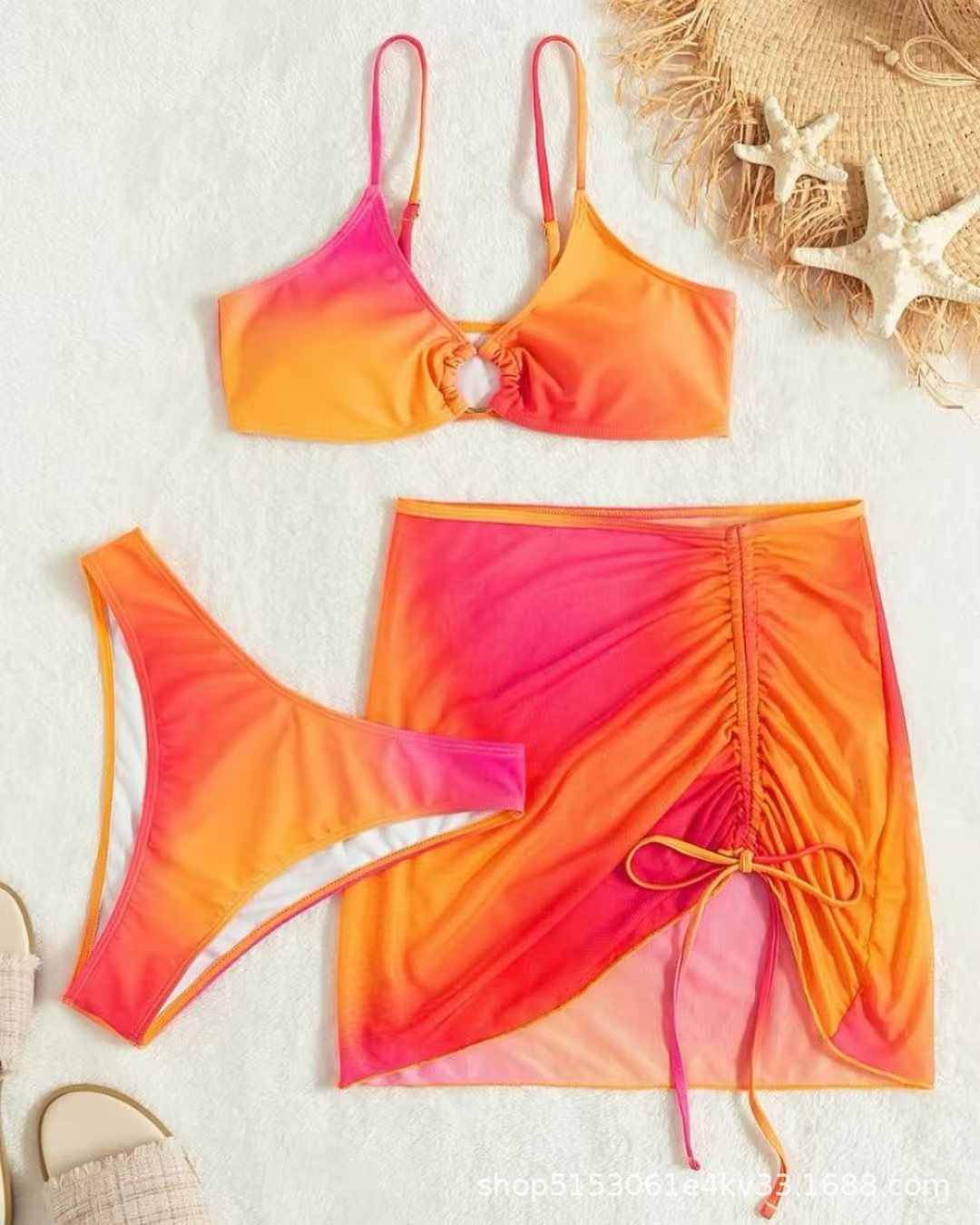 Wickelrock-Bikini-Set mit seidigem Oberstoff von berg-feldt für Damen