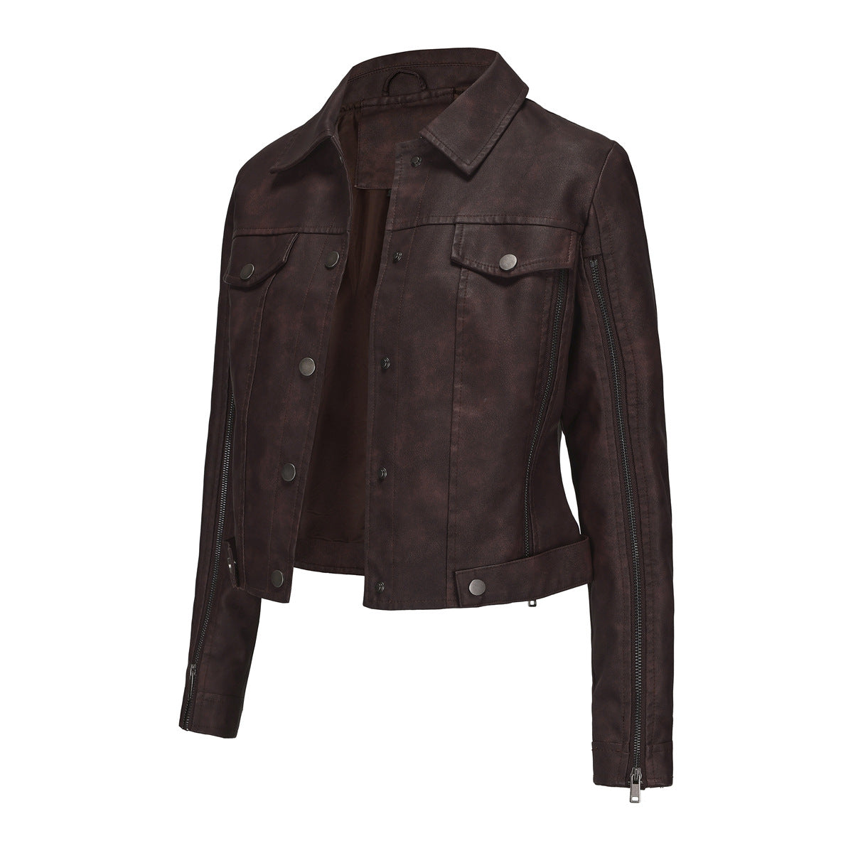 Veste courte femme tendance en similicuir avec détails zippés Berg-Feldt
