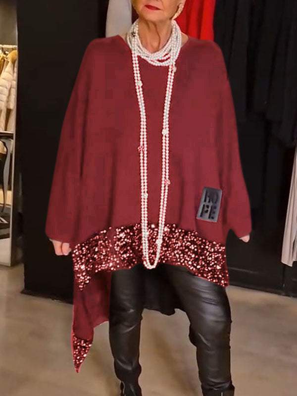 Damen Elegantes und fließendes asymmetrisches Strickoberteil Berg-Feldt