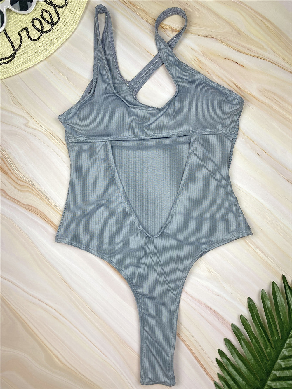 Maillot de bain côtelé à découpes Berg-Feldt pour femme