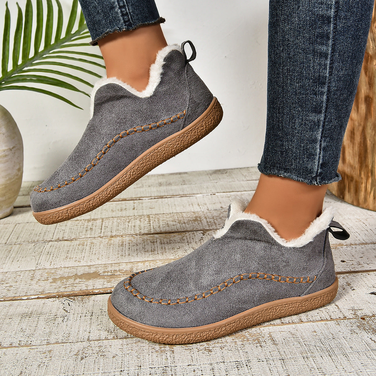 Damen Clog-Schuhe mit kuscheligem Innenfutter und rutschfester Sohle Berg-Feldt