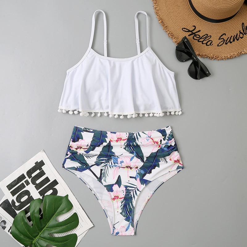 Ensemble de bikini taille haute avec pompons pour femme de berg-feldt