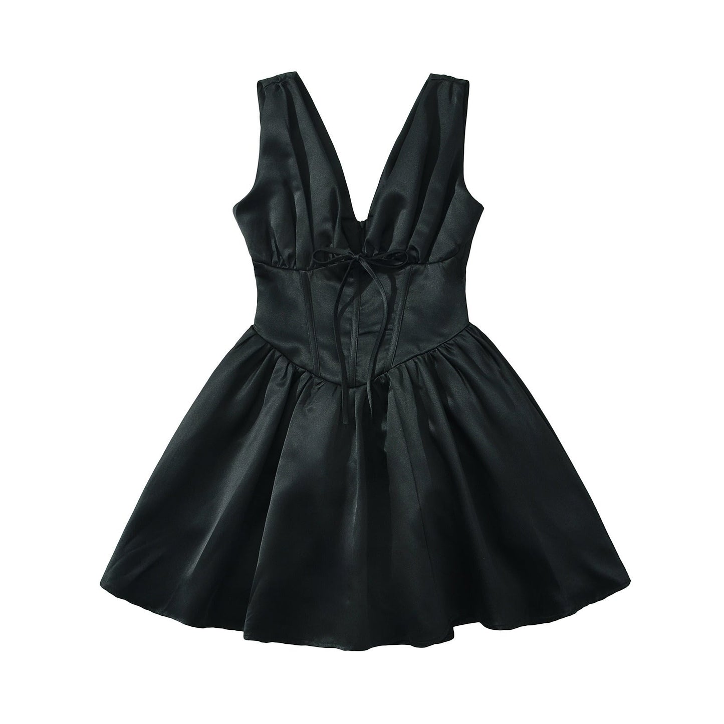 Berg-Feldt Robe pour femme, décolletée, coupe évasée, satin