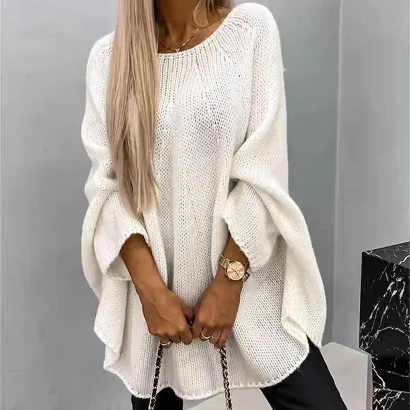 Poncho tricoté ample pour femme avec manches chauve-souris Berg-Feldt