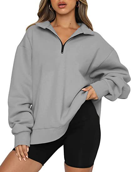 Bequemer Damen-Pullover mit Reißverschluss, Oversized, berg-feldt