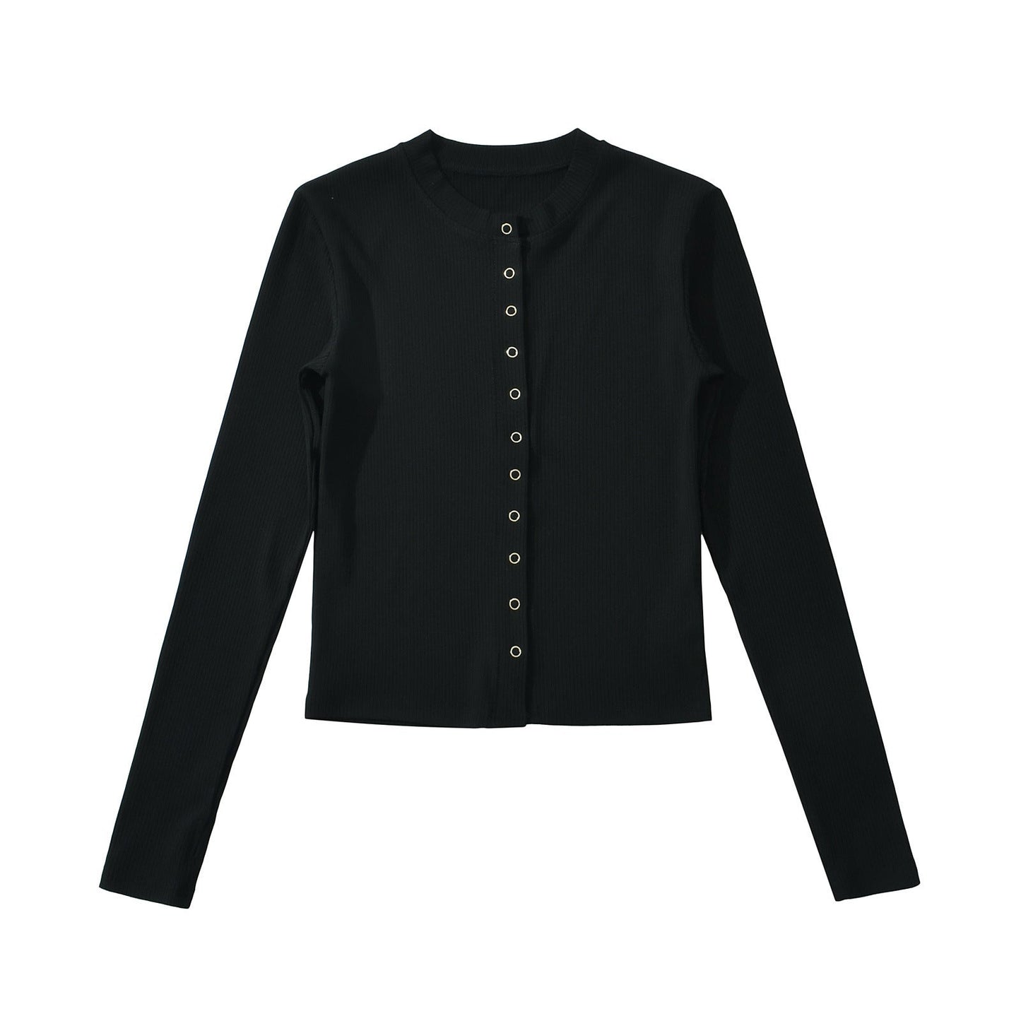 Women's Long-Sleeve Button-Up Ribbed Top berg-feldt