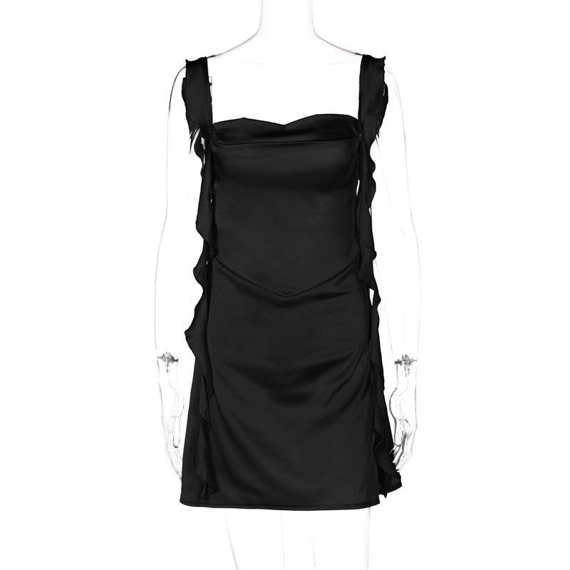 Elegantes Damen-Minikleid mit asymmetrischen Rüschen und elastischem Material von berg-feldt