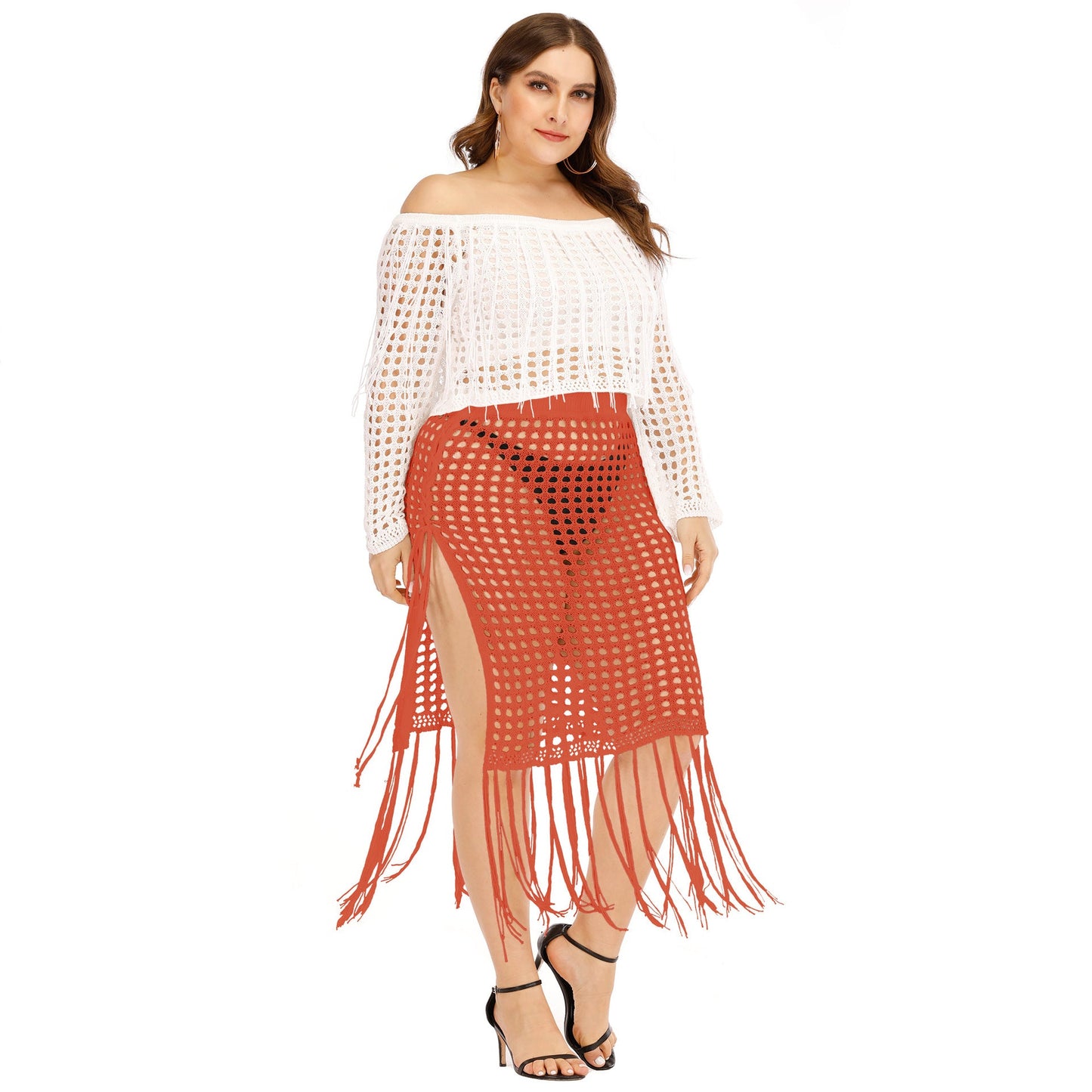 Women's Crochet Fringe Cover-Up Set berg-feldt