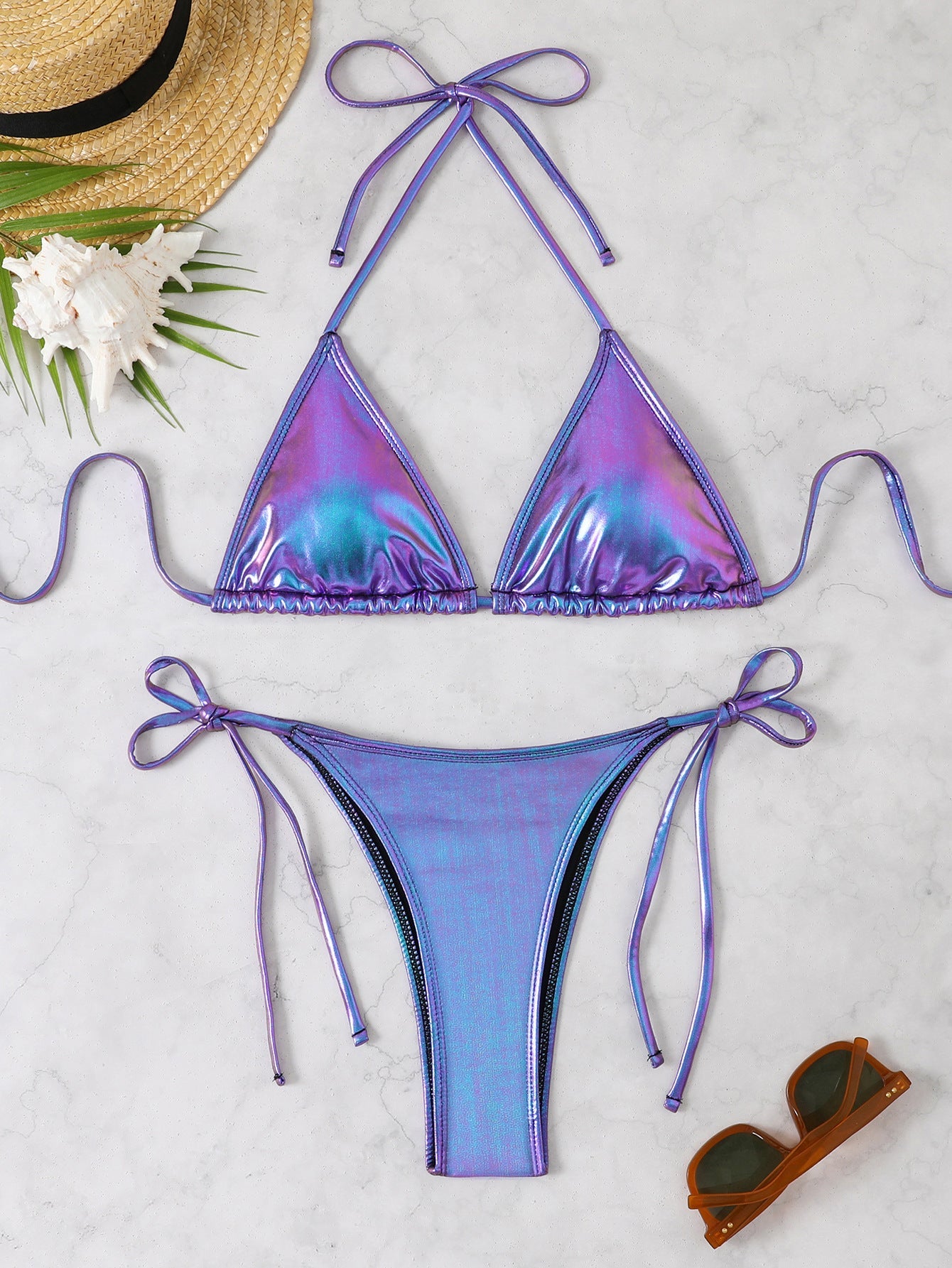 Haut de bikini triangulaire scintillant pour femme Berg-Feldt