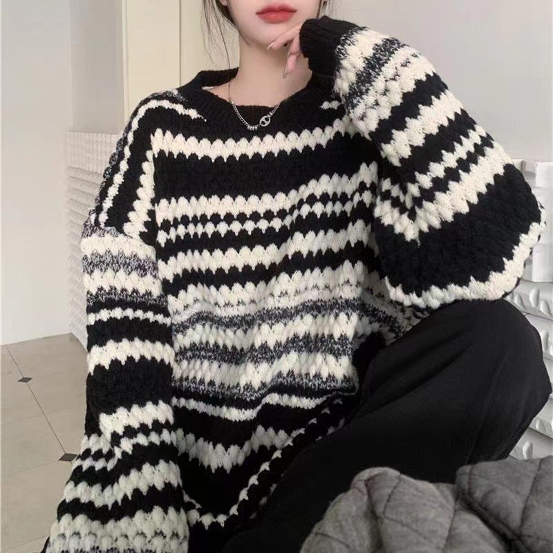 Damen gemusterter Strickpullover mit strukturiertem Gewebe und lässigem Schnitt Berg-Feldt - Berg-Feldt