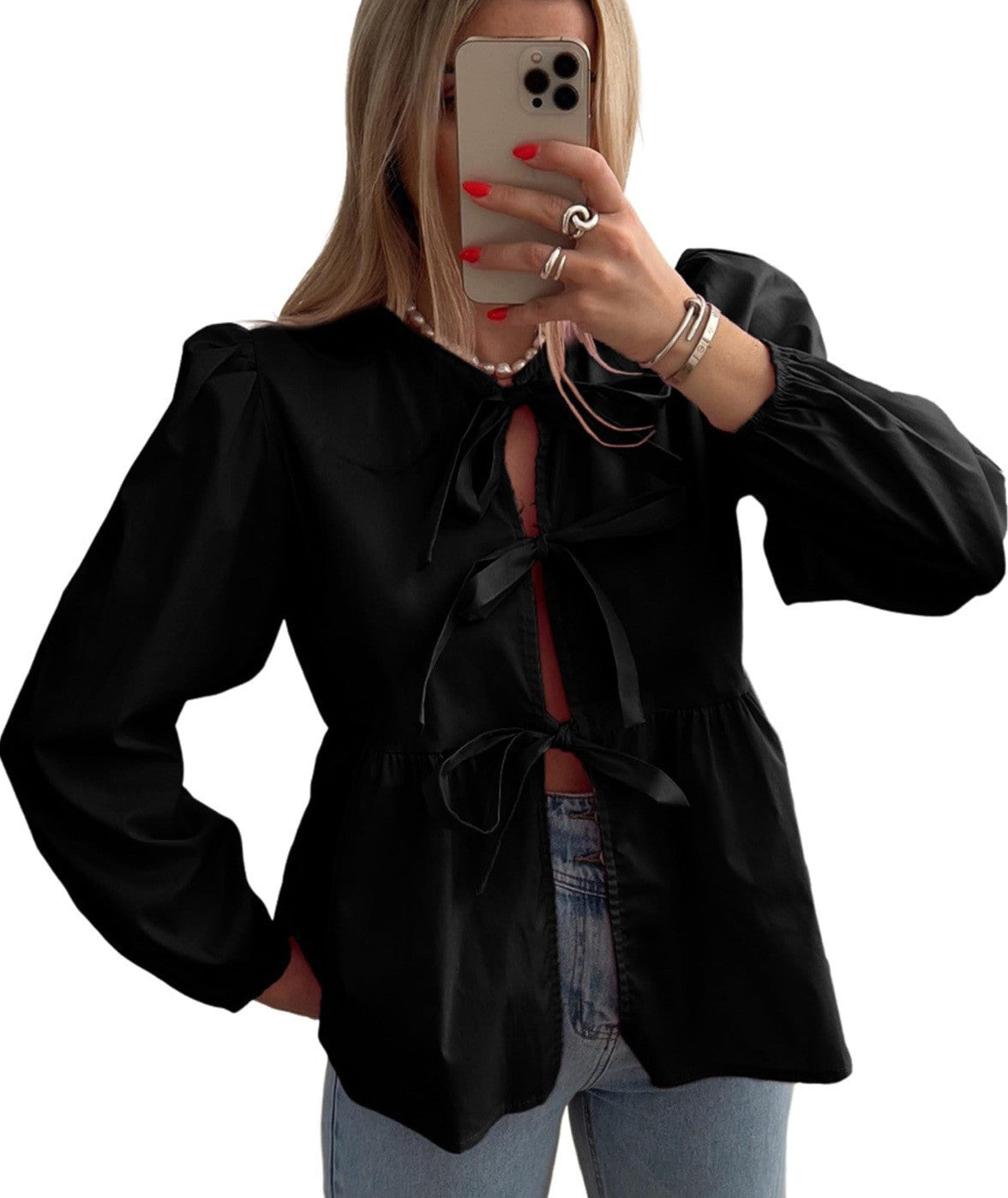 Weite Damenbluse mit Schleife von berg-feldt
