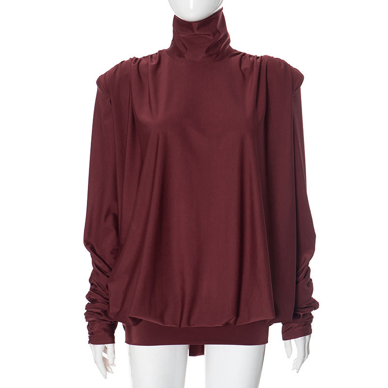 Women's High-Neck Long-Sleeve Relaxed Fit Top by berg-feldt