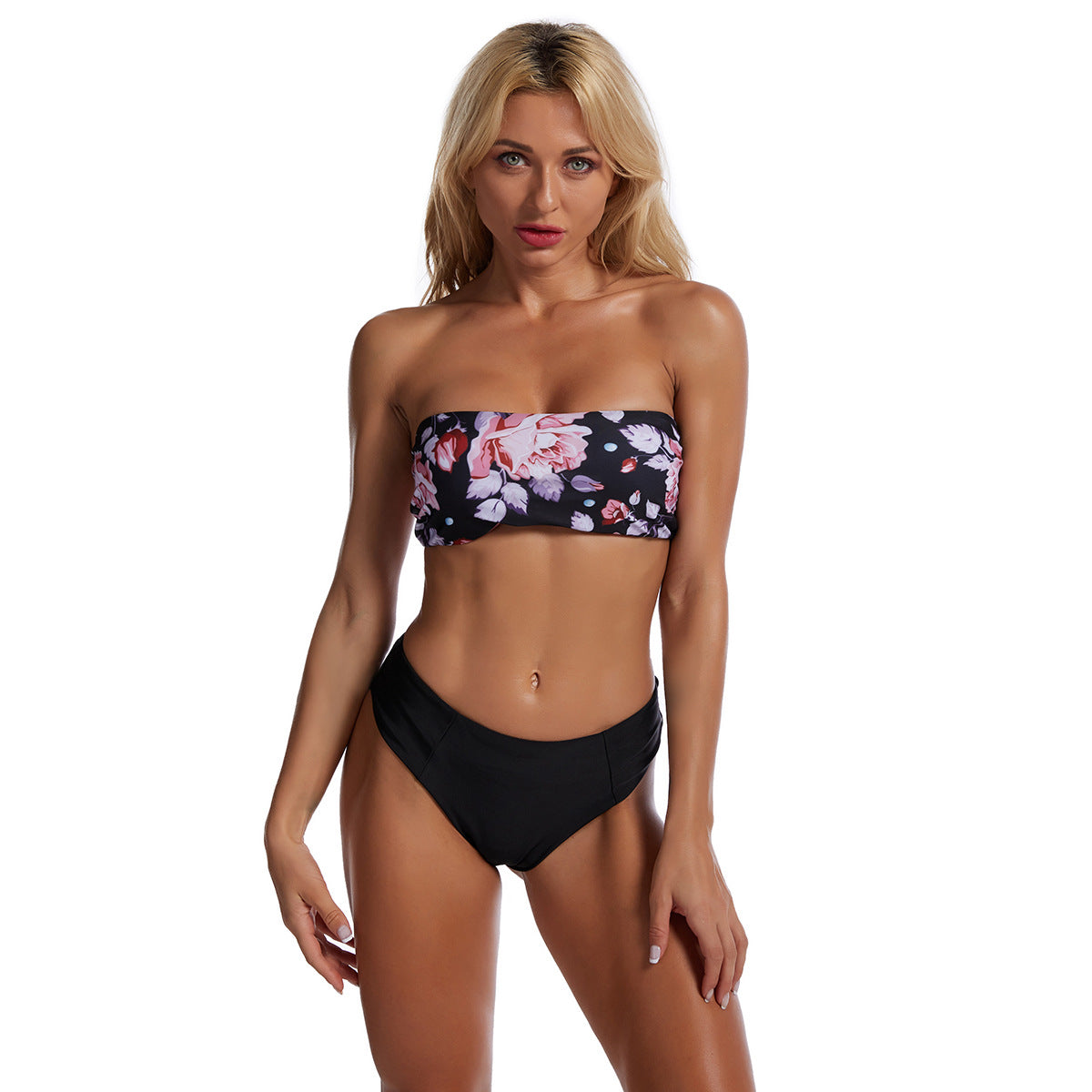 Ensemble de bikini femme Berg-feldt, bandeau, échancré, effet peau de serpent