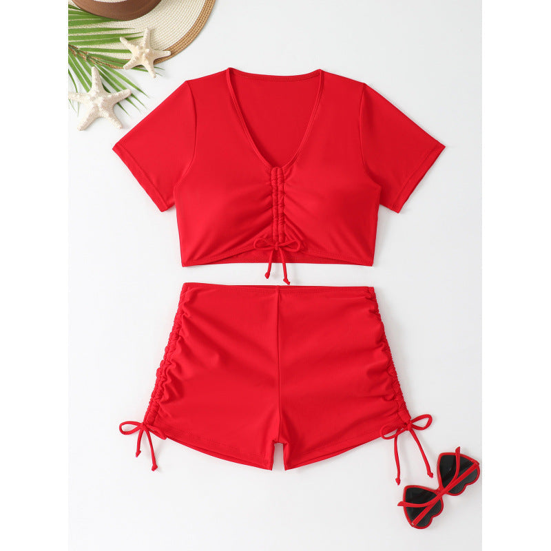 Wickel-Bademode Set für Damen: Crop-Top und Shorts von berg-feldt