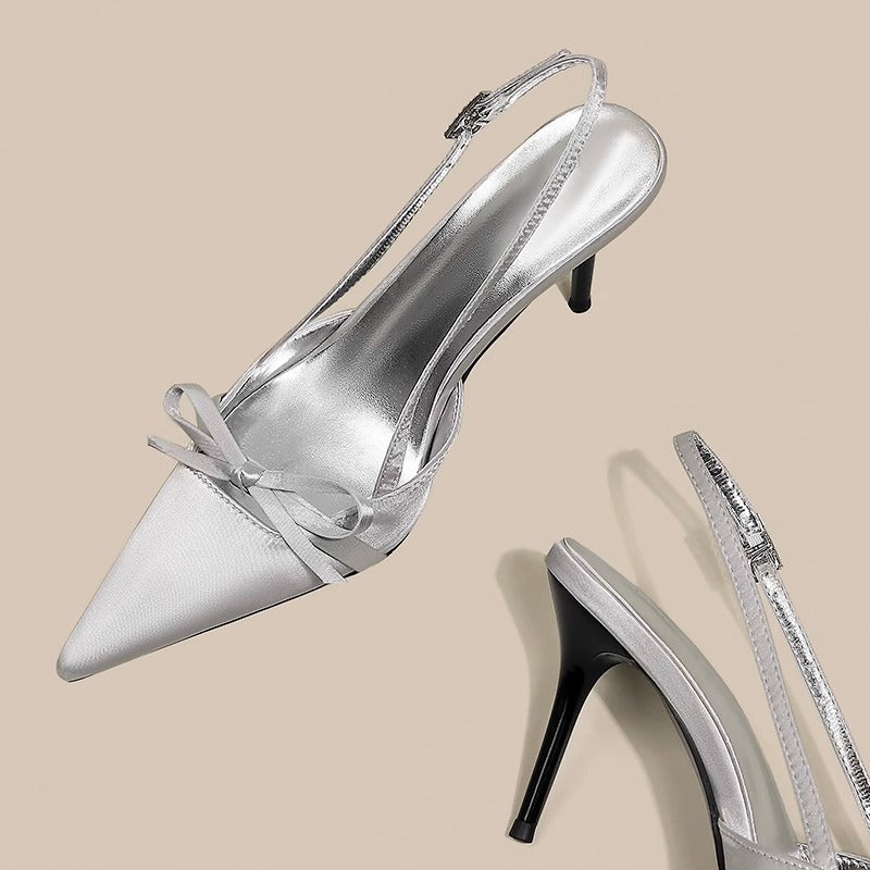 Elegante Damen Slingback-Pumps mit spitzer Kappe und Schleife von berg-feldt