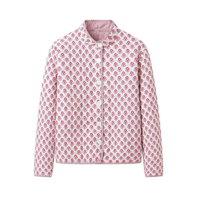 Women's Quilted Floral Button-Up Jacket berg-feldt