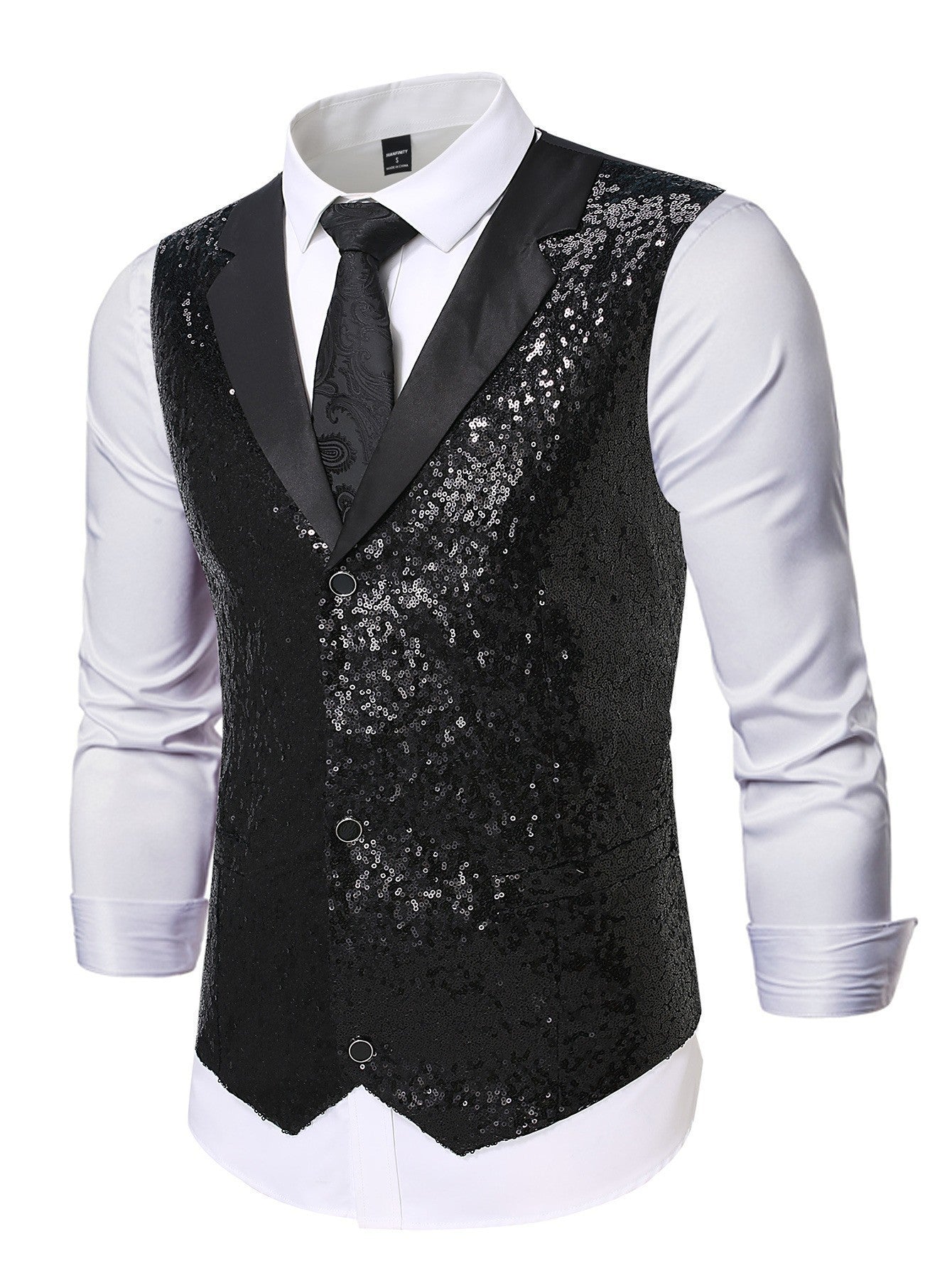 Gilet de costume pailleté pour homme, coupe classique Berg-Feldt