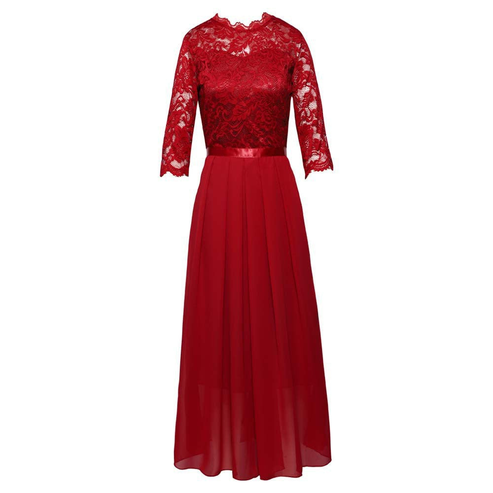 Robe longue pour femme avec détails en dentelle et jupe transparente Berg-Feldt