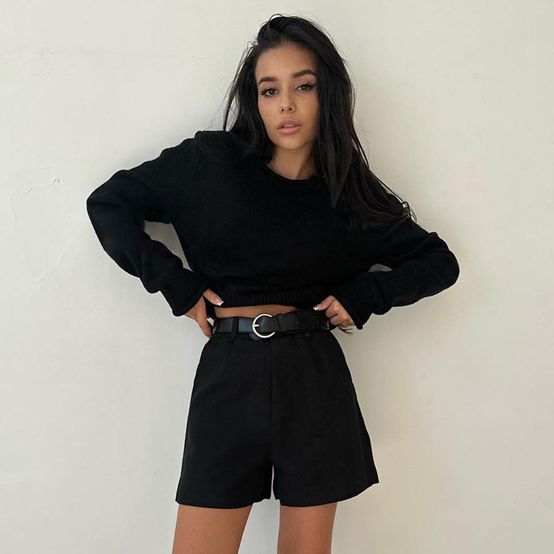 Women's Cropped Lace-Up Cardigan by berg-feldt