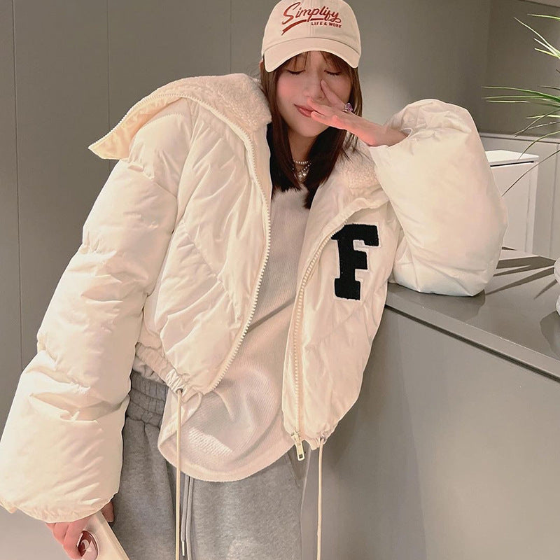 Women's Fleece-Lined Cropped Puffer Jacket berg-feldt