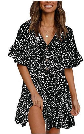 Robe midi pour femme à imprimé animal et volants, de berg-feldt