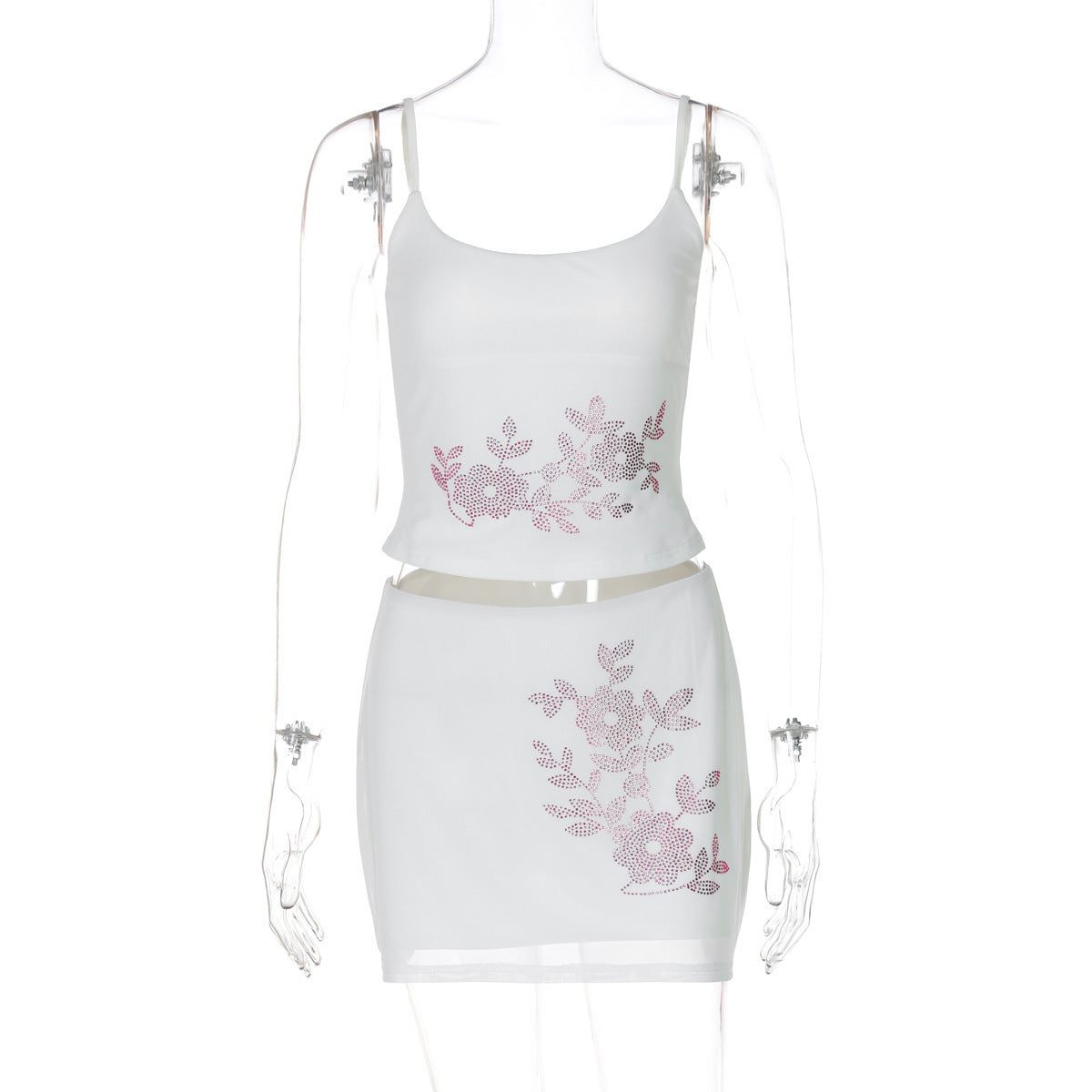 Blusen-Rock-Ensemble mit Blumen und Strass von berg-feldt