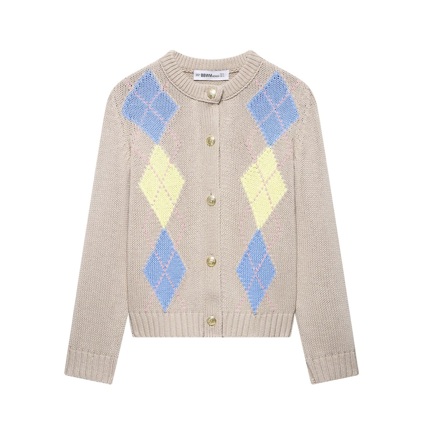 Women's Cozy Diamond Pattern Knit Cardigan berg-feldt
