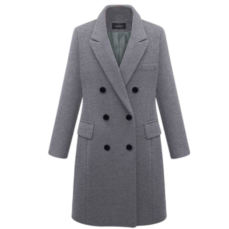 Manteau élégant en laine à double boutonnage et poches pour femme Berg-Feldt