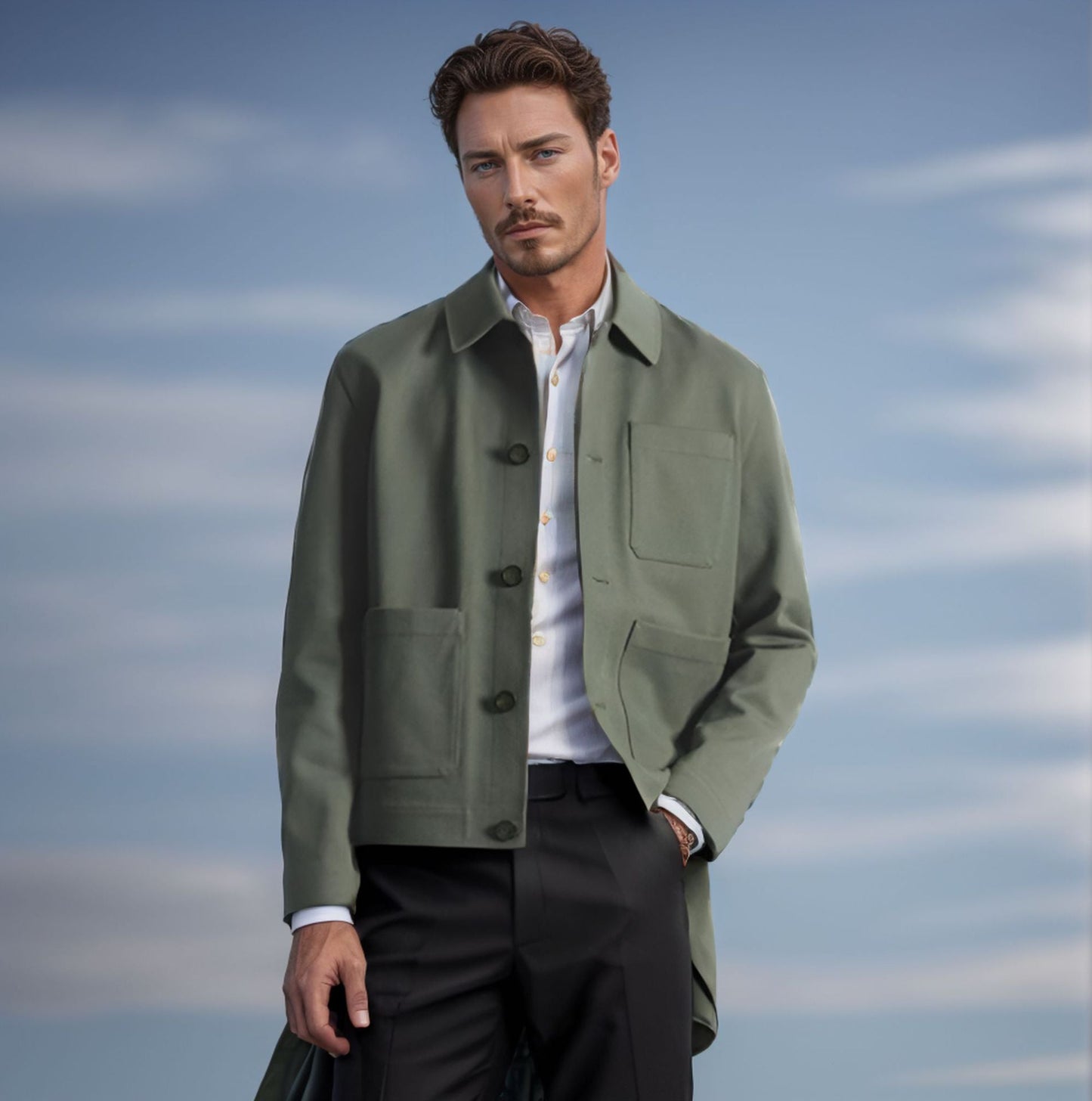 Veste utilitaire moderne pour homme avec poches pratiques et col montant Berg-Feldt