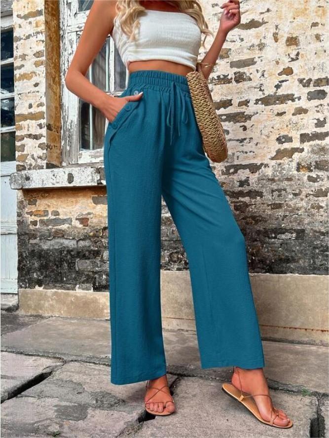 Damen Elegant Casual-Hosen mit Elastischer Bund und Seiten-Taschen Berg-Feldt