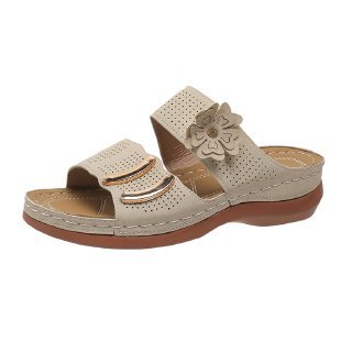 Bequeme Damen-Pantoletten mit Blumenmuster und ergonomischer Sohle von berg-feldt